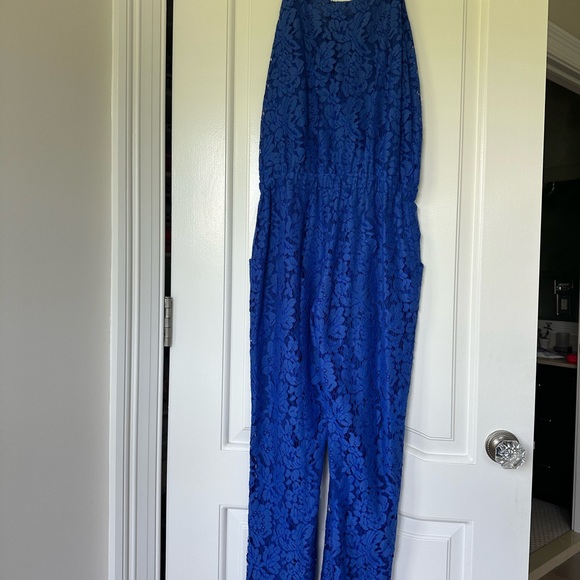 Alexis Blue Lace Jumpsuit - Picture 4 of 5